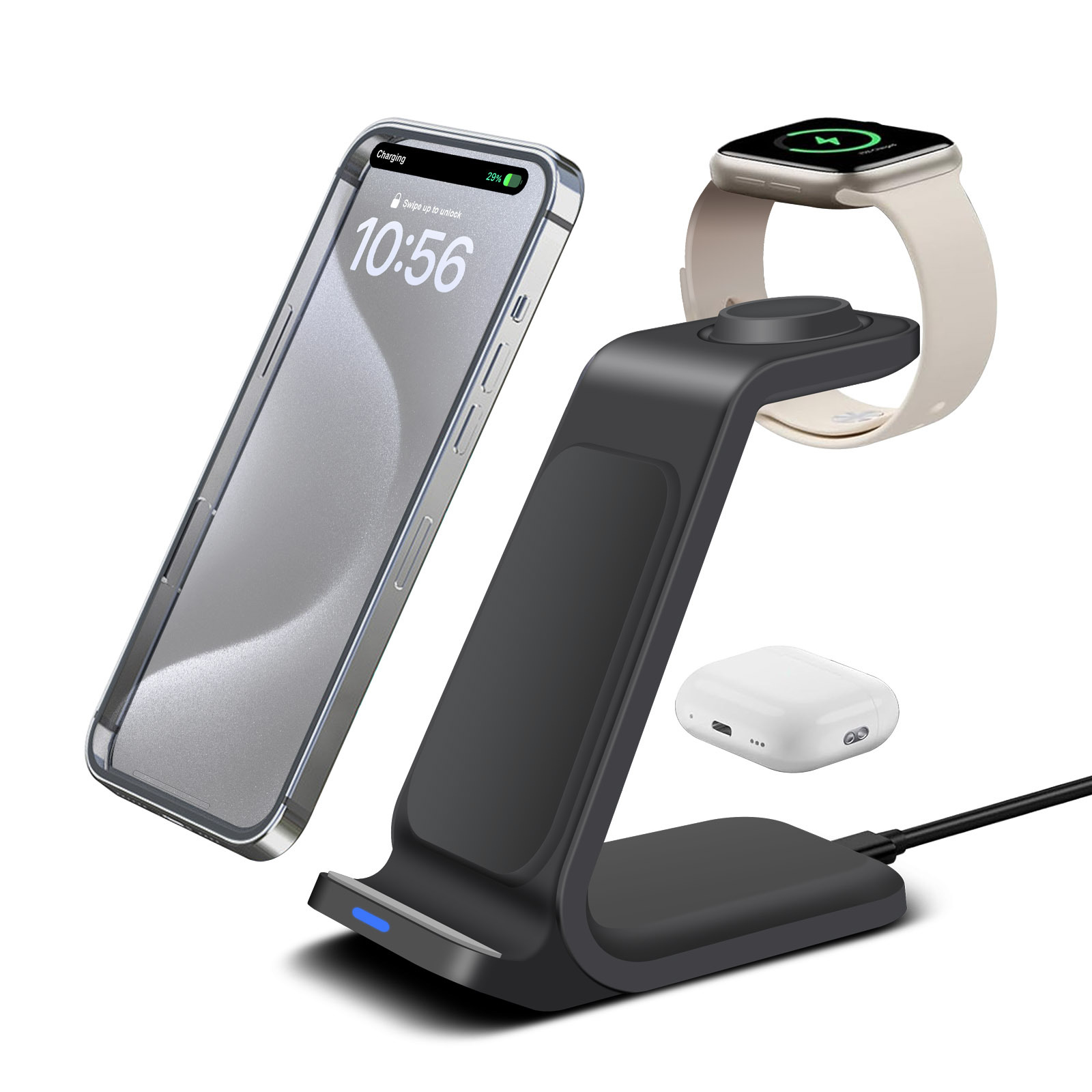 3 in 1 Charging Station for iP - Smartwatch X ulasan dan harga