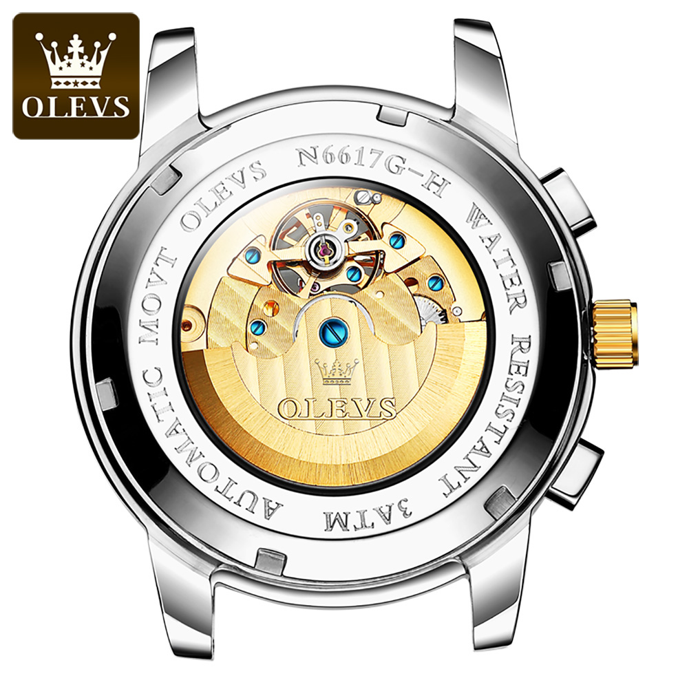 OLEVS 6617 Men's Classic Mecha - Leather Classic Strap ulasan dan harga