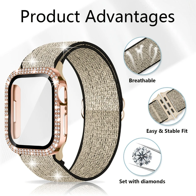 Band+Case for Apple Watch 45mm - Smartwatch Watch Accessories For Women ulasan dan harga