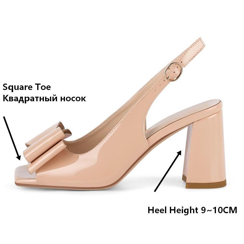 Onlymaker Women Square Toe Bow - Leather Classic Strap ulasan dan harga