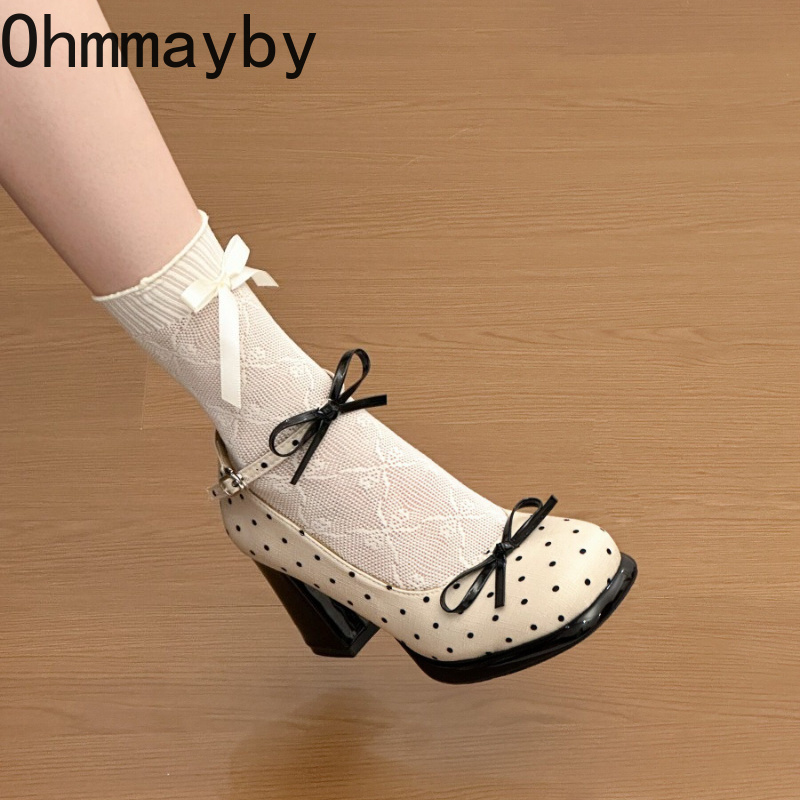 Platform Thick Heel Women Mary - Leather Classic Strap ulasan dan harga
