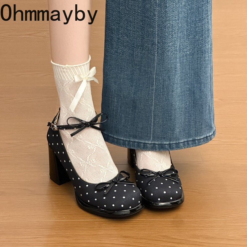 Platform Thick Heel Women Mary - Leather Classic Strap ulasan dan harga