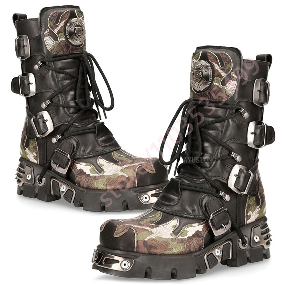 Punk Rock Camouflage Belt Buck - Leather Classic Strap ulasan dan harga