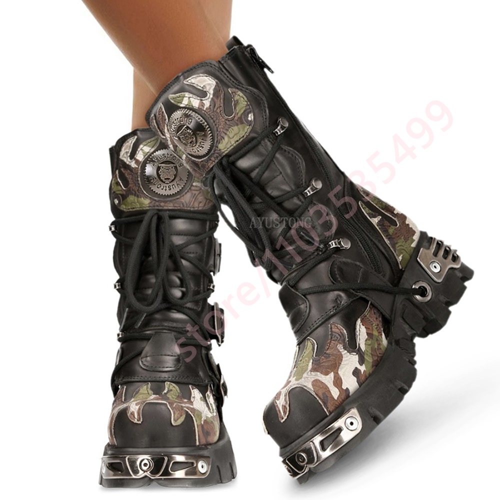 Punk Rock Camouflage Belt Buck - Leather Classic Strap ulasan dan harga