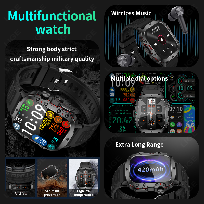 LIGE Outdoor Smart Watch Men 2 - Smartwatch Faces ulasan dan harga