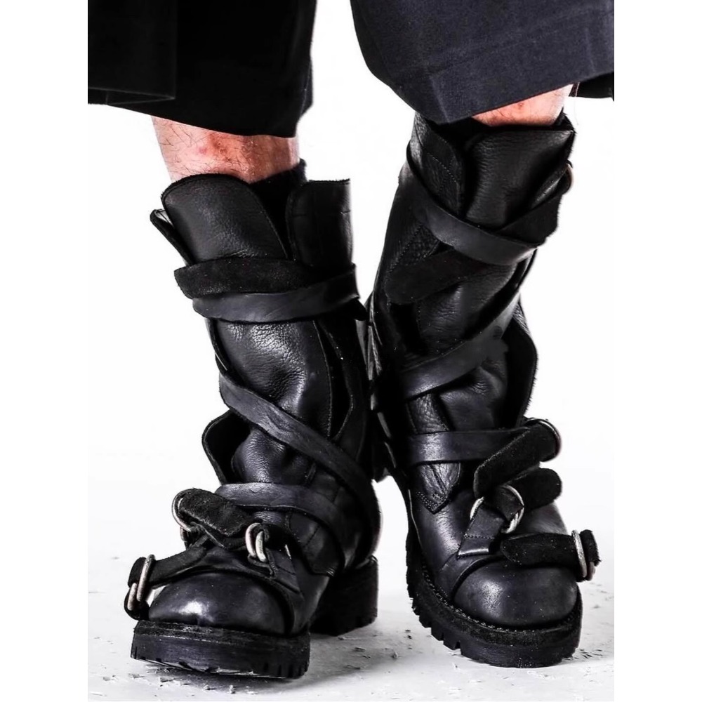 Men's Leather Motorcycle Boots - Leather Classic Strap ulasan dan harga